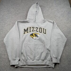 Missouri Tigers Hoodie Sweatshirt Mens Large Gray NCAA Football Campus Colors